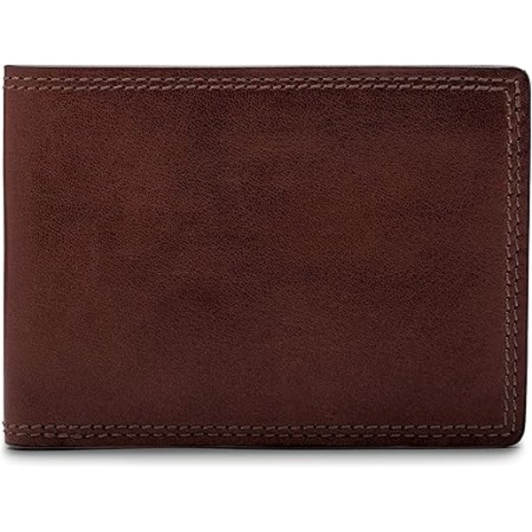 Bosca miesten lompakko, Dolce Leather Slim Bifold -lompakko, ruskea