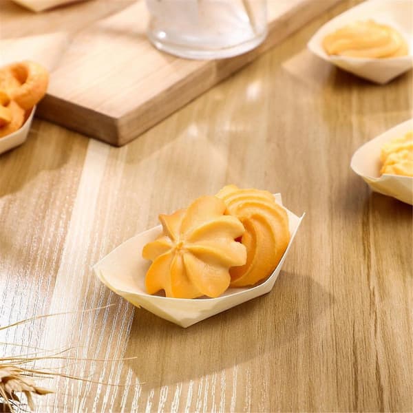 {CA}150 stk. Engangs Sushi Både Appetizer Tallerkener Træ Madbakker Trætallerkener Sushi Og Sas{F2}