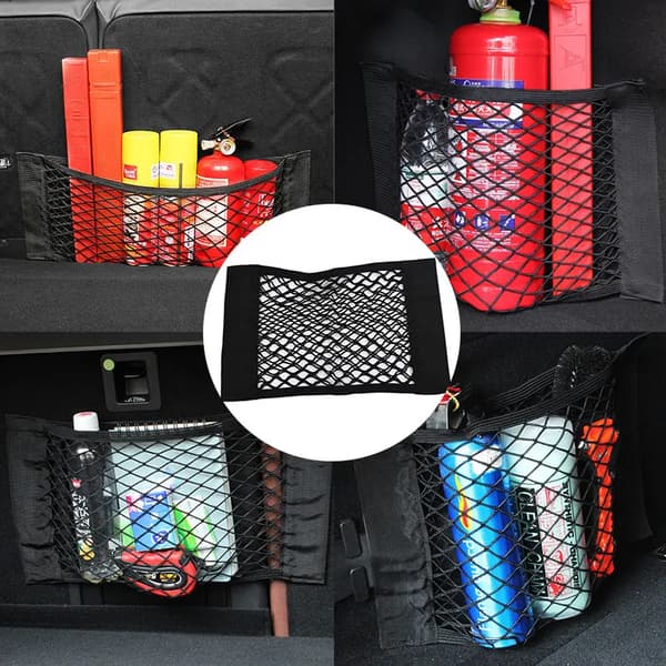Bil Dobbelt Netting Bagasjerom Oppbevaring Netting Bilgjenstand Fast Netting Bil Organisering Oppbevaring Elastisk Stropp 5x20cm