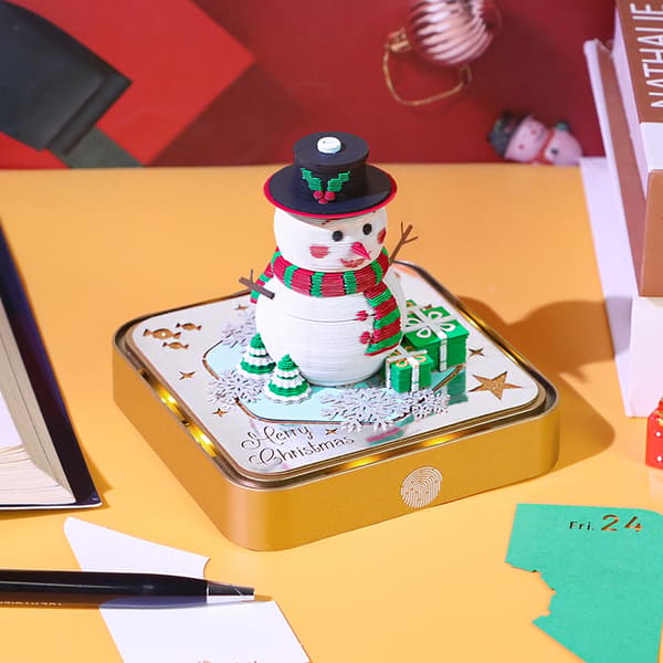 {hw} Tidpiece Kalender 2026 Skrivebordskalender med LED-lys 3D Riv-a A