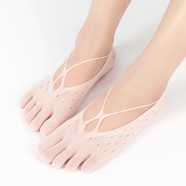 Usynlige tåsokker til kvinder – åndbare lave femfingersokker til sommer *Crossover/Grå* Crossover/Grey