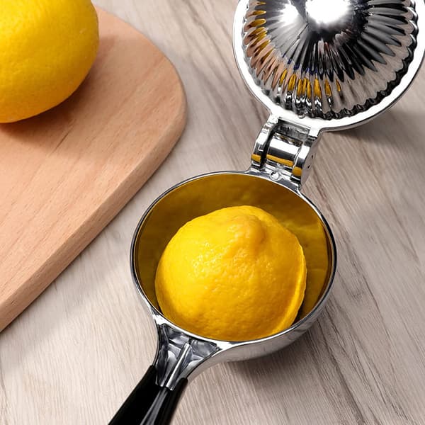 -Juicepress - manuell - fruktsäker och hållbar - korrosionsskyddande - diameter 7 cm - silver
