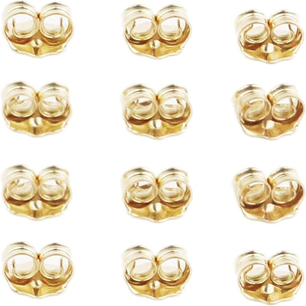 14K Guld Öronpluppar Gula Öronlås för Örhängen (6 P{F2}