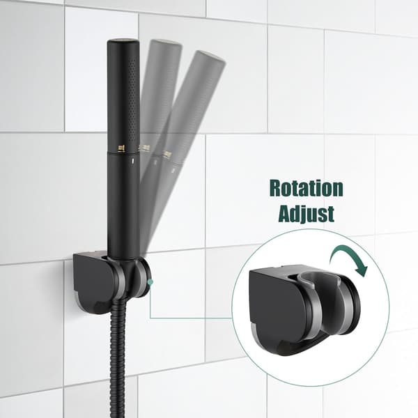 Messing 2-i-1 Håndbruser og Sprøjte Højtryks Håndbruser med Slange og ABS Holder Mat Sort Brusehoved Brusestativ