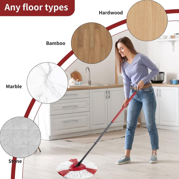 Moppehoveder Kompatible med Vileda 2-i-1 Turbo Moppe Udskiftningshoved Mikrofiber Rød 3-pak