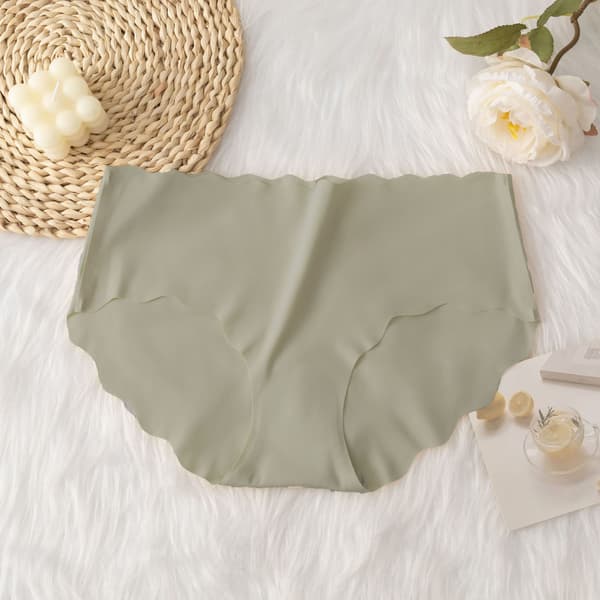 3 STK Sømløse Ice Silk Trusser til Kvinder, Åndbare Lette Usynlige Trusser*M*Khaki Khaki M