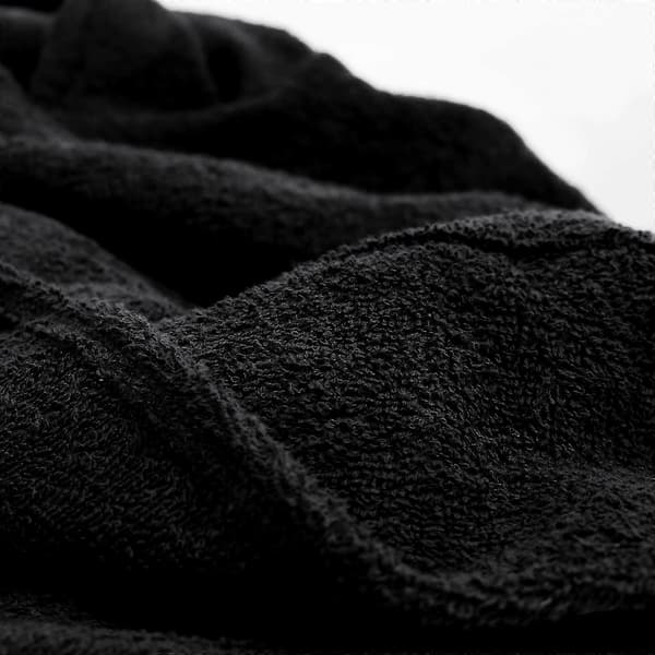 Badehåndkle med hette til barn, 100 % bomullsfrotté badekåpe for gutter og jenter 128 Black 6-9 Years