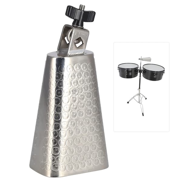 Metall Koebella Galvaniserat Slagverksinstrument med Knopp Lämplig för Trumset 15.5x10x6.5cm