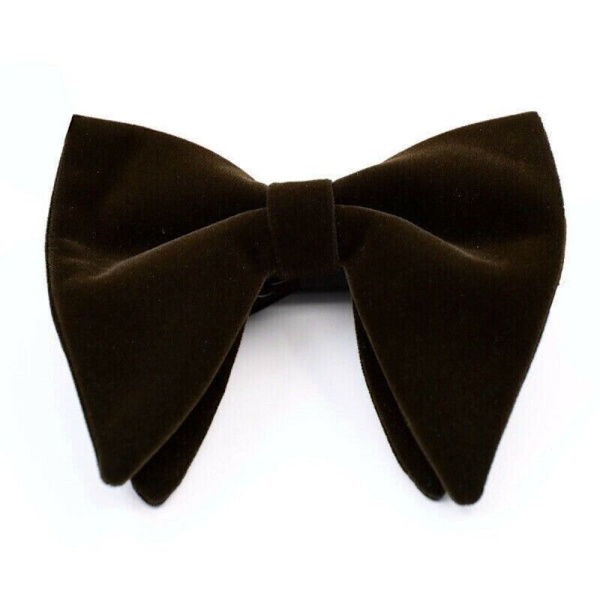 Herre Oversized Sløyfe Solid Fløyel Sløyfe Bryllupsfest Smoking Justerbar{F2} Brown