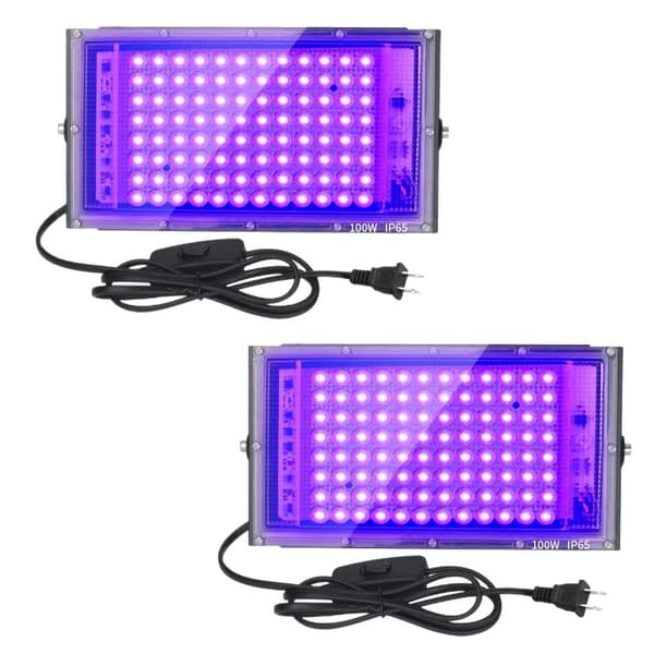 2 stk 100w UV LED-projektør blacklight IP65 vandtæt, ultraviolet LED-lampe, effektbelysning