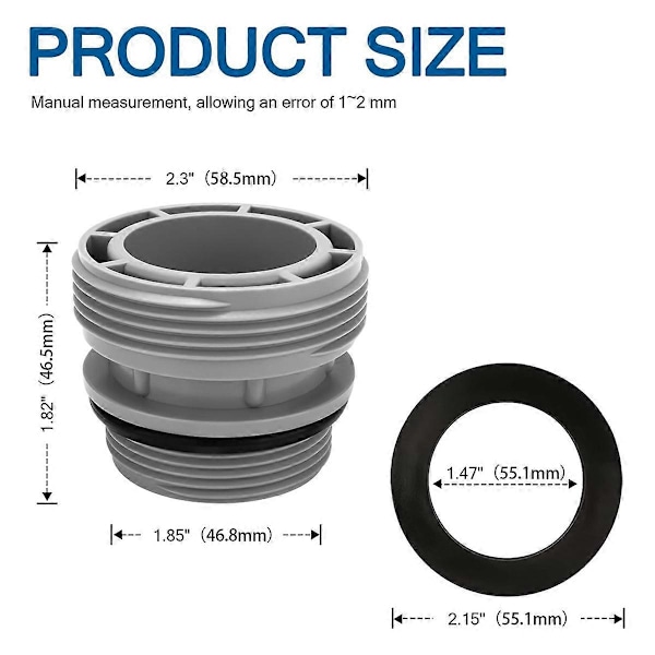 4-pakning Poolslange Konverteringsadaptersett for Intex & Coleman Basseng, 4560 40mm Slange til 1 1/2 Tommers Fil{EE}