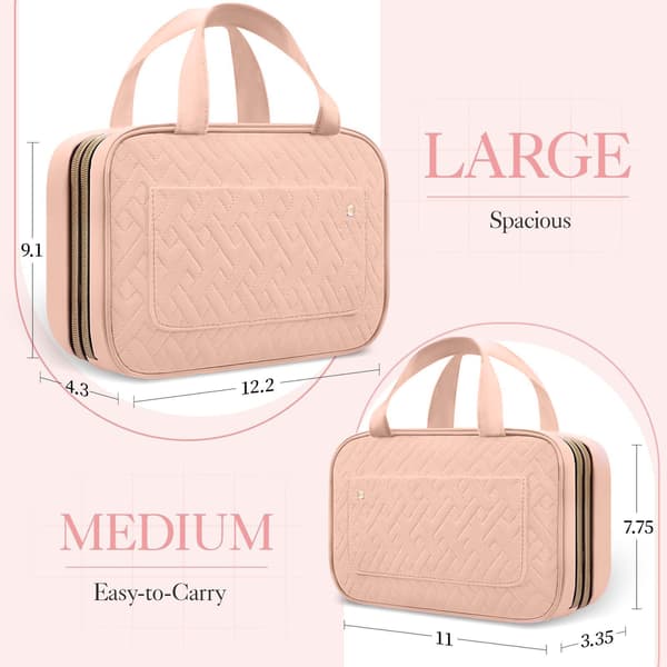 Necessär - necessär för kvinnor - hängande necessär - kosmetikaförvaringslåda - medium necessär - vattentät necessär - rosa