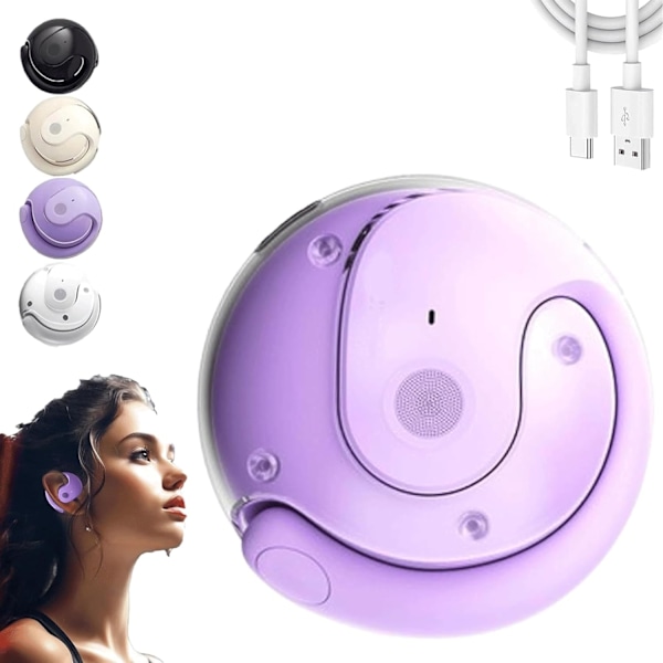 (Violetti) Kielikääntäjä, Kuulokkeet, Langaton Bluetooth-ääni, Reaaliaikainen kääntäjä, Tukee 144 kieltä