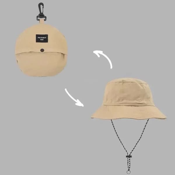 1 stk. udendørs foldbar hurtigtørrende kreativ fiskerhat til unisex sommer solbeskyttelse Panama hatte vandre bjergbestigningshat brick-red One Size