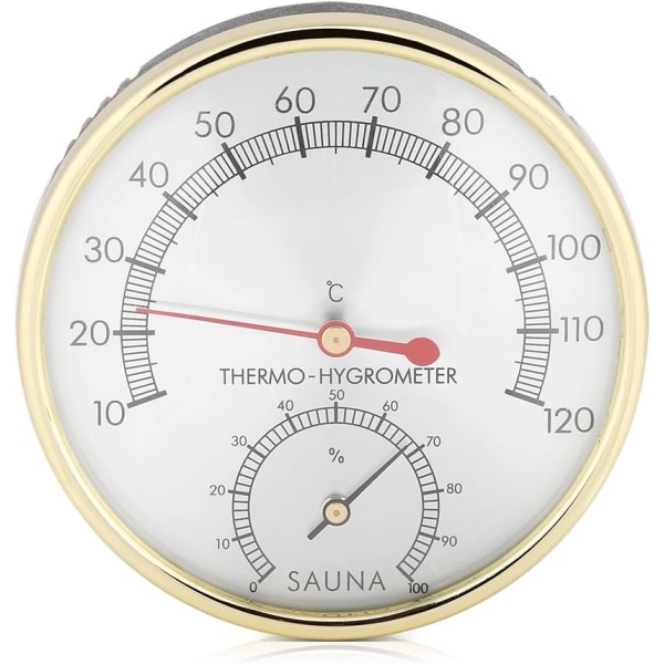 Bastutermometer i metall, rund termometer hygrometer hygrometer-termometer för basturum