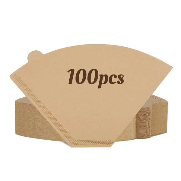 #4 Kjeglekaffefiltre 8-12 kopper, engangs kaffepapirfiltre for pour over og drypp kaffetrakter, ubleket 100pcs