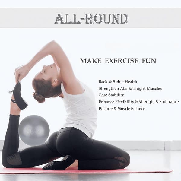 Liten Pilatesboll 9 Tum, Terapi- & Träningsboll för Yoga, Coreträning, Balans & Fysioterapi 2 Gray Balls