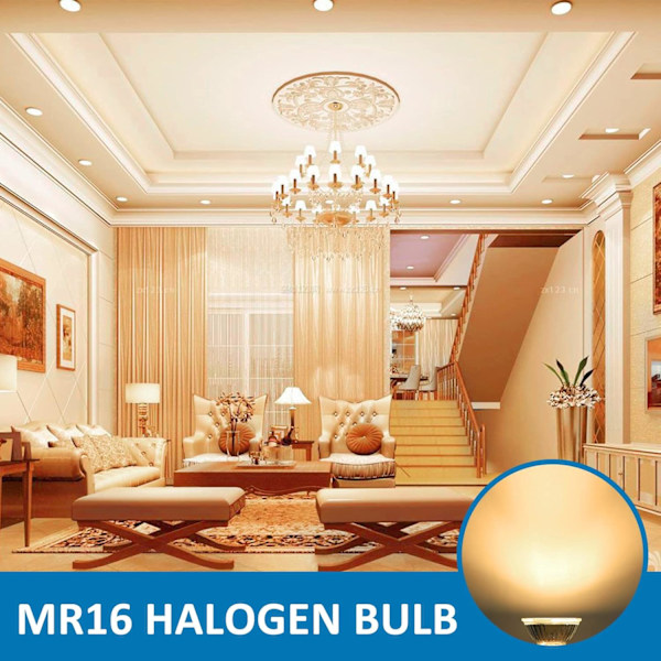 Halogeenilamppu GU5.3 50W 220V, 680lm Lämmin valkoinen 2700K Himmennettävä, MR16 Halogeenispottilamppu, 6 kpl