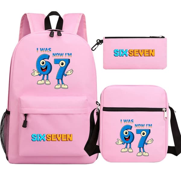 67 Tecknad Ryggsäck Set, Skolväska med Matsäck & Pennfodral, Student Ryggsäck Samling**12 12