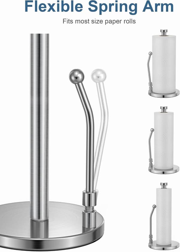 - Papirhåndkleholder - Dispenser vekt - Base - Sklisikker - Rustfritt stål - Sølv
