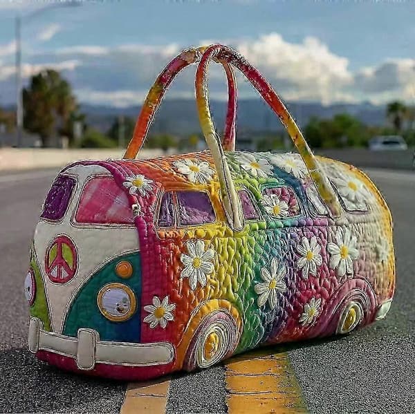Ny Hippie Van Quiltad Duffle Bag, Weekend Resväskor Presenter Het 2026 Duffle Bag 2