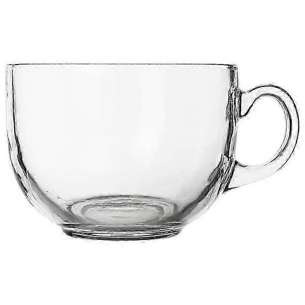 Stor 650 ml glaskrus med hank til varme og kolde drikke