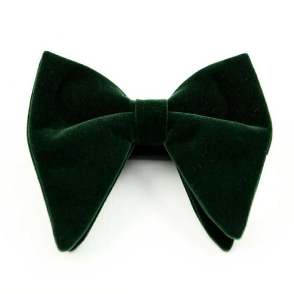Herre Oversized Sløyfe Solid Fløyel Sløyfe Bryllupsfest Smoking Justerbar{F2} Green