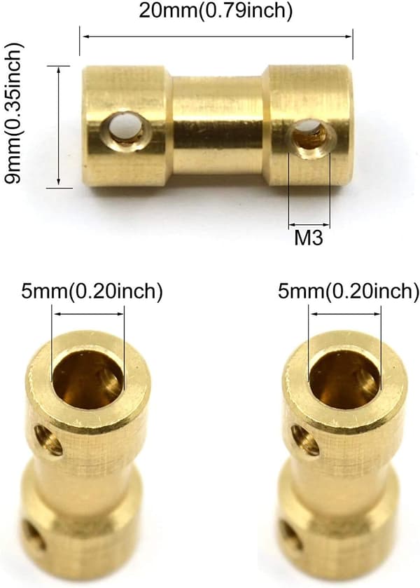 5st DIY Mässing Motoraxelkoppling Flexibel Axelkoppling J,ZQKLA(f2)