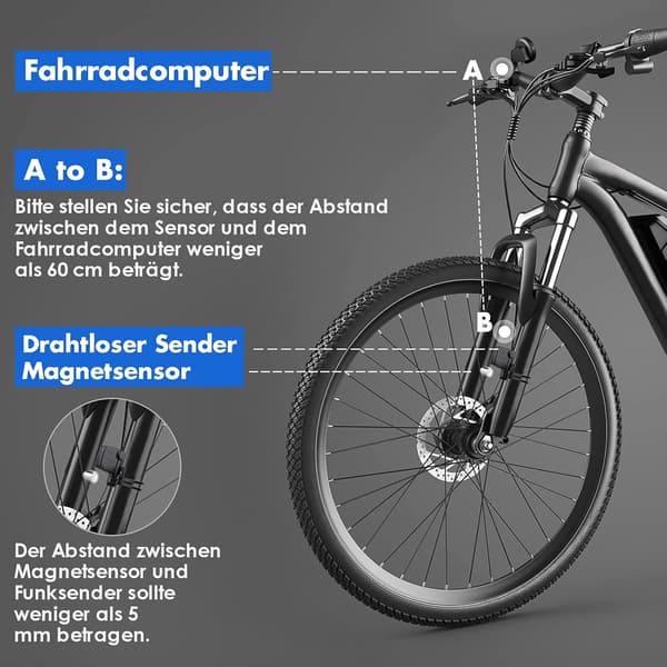 Cykelcomputer kilometertæller cykel speedometer trådløs cykelcomputer - Vandtæt cykel speedometer - Stort LCD display - Cykelcomputer m...