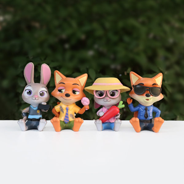 Zootopia Figursett | 6-delt samleobjekt | Morsom dekorasjon til bilens dashbord