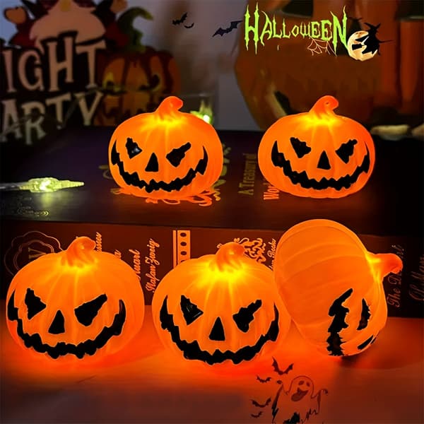 3 stk. Halloween LED Græskar Lanterner Lysende Natlys Mini Græskar til Fest Hjem Dekoration 3pcs