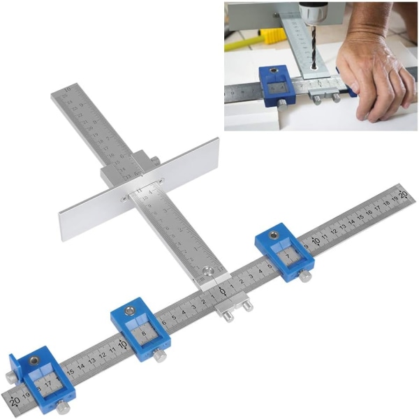 MSBD Borr Jig Guide Locator Borrguide Stans Locator Jig Mall Mätverktyg Borrning, för dörr och lådhandtag