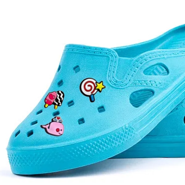 Sko charms til træsko, 30 stk. søde sko charms til Crocs, forskellige former PVC tegneserie sko dekorationer, pige dekorationer tilbehør armbånd{F2}