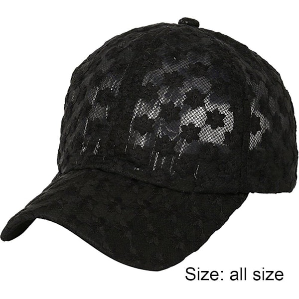 Solhatt för damer ihålig blomma baseballkeps andningsbar spetskeps lätt sommarhatt mode avslappnad hatt för strandfest{F2}