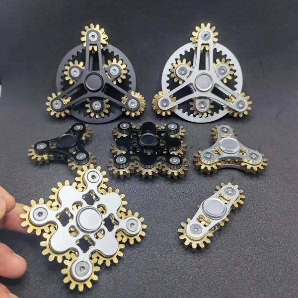 Ny Dobbelt Ferris Gear Fidget Spinner Ni-Tands Koblingssystem Hånd Spinner EDC Gear Link Finger Gyroskop Legetøj til Børn Voksne