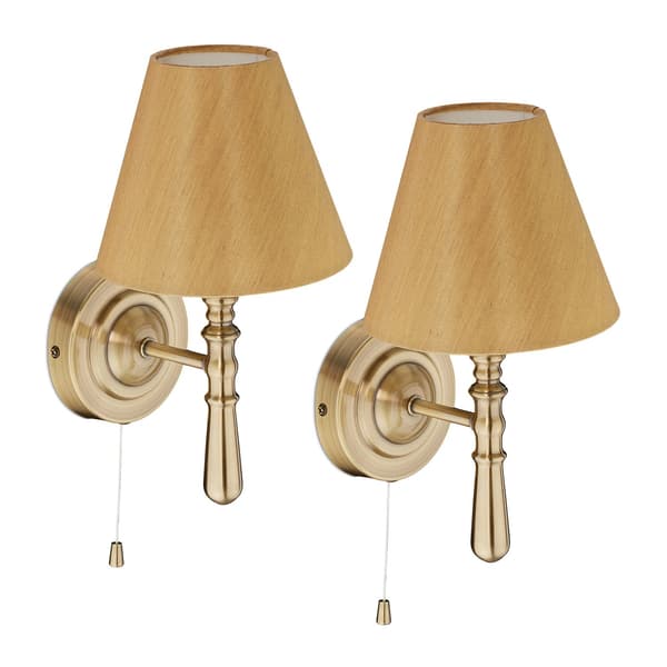 Vägglampor, 2-pack, tygskärmar, inomhusbruk (F2) 1260