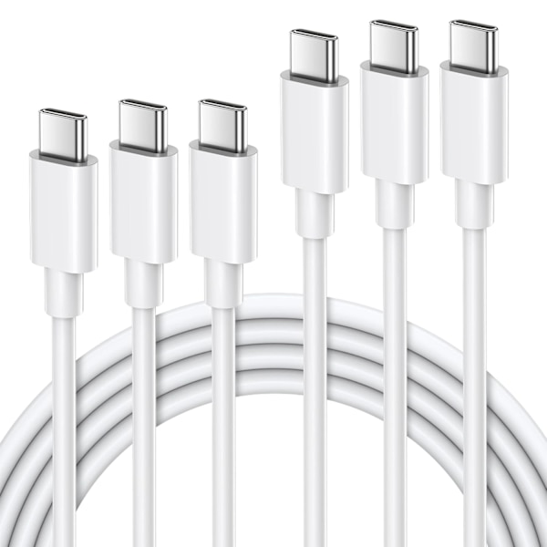 -USB C til USB C-60W Hurtigladekabel, Type C, Kompatibel med iPhone 15-16, Android, 3-pakning, 1m