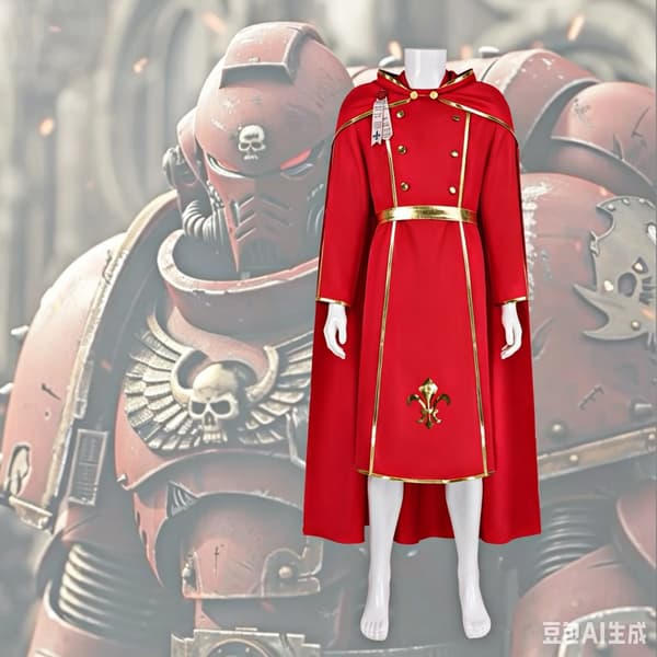 Halloween Cosplay Prästrock Kostym, Medeltida Kappa Rollspelsdräkt, Warhammer 40K Stil Performance Kostym M