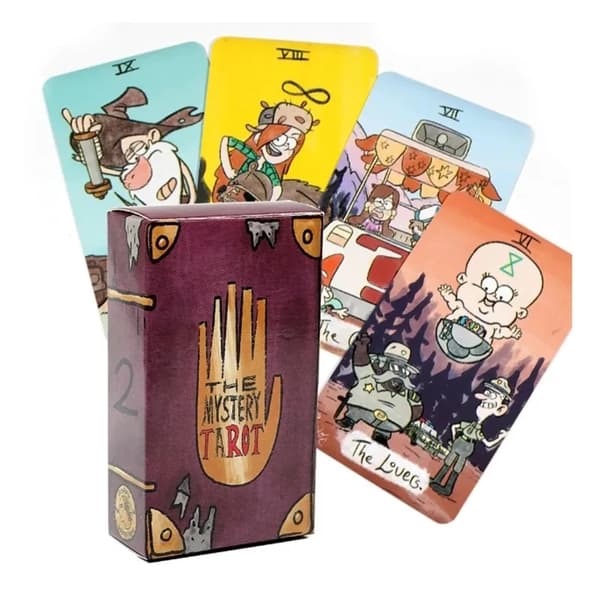 The Mystery Tarot Deck Gravity Falls-inspirert 78 kort engelsk versjon Divination Tarot brettspill(f2)