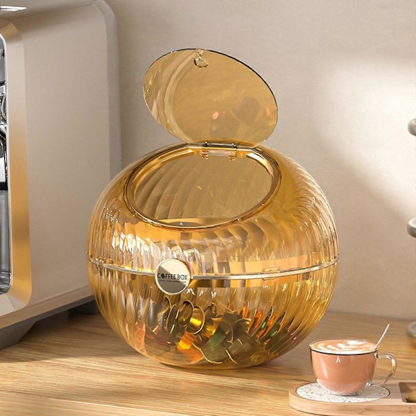 Kaffekapsel Opbevaringsboks Beholder Holdbar Elegant Klar Pod Organizer Espresso{F2] violet