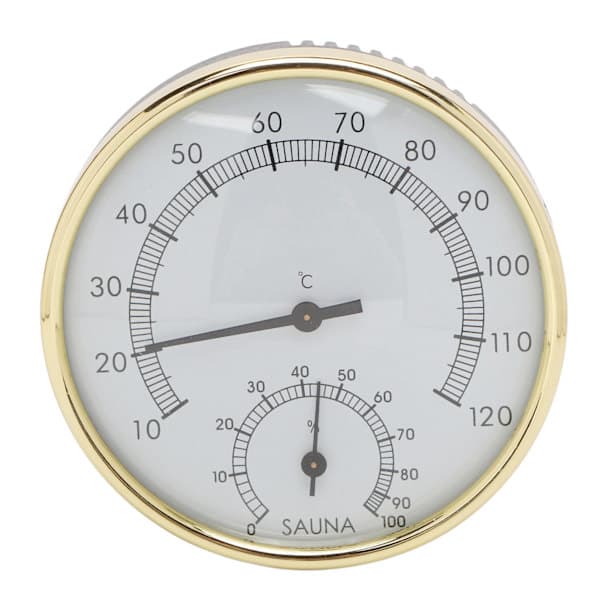 {hw} Bastutermometer Väggmonterad Tydlig Skala Fysisk Induktion Rostfritt Stål Hygrometer