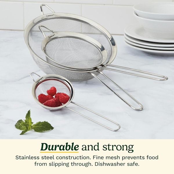 Cuisinart Mesh-siivilät, 3 kpl (1 pakkaus), CTG-00-3MS Hopea