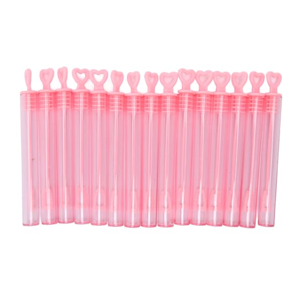 50 st Mini Bubbelstavar för Barn Hjärtformade Rosa Transparenta Bubbelstavar Partyfavörer för Spelbelöningar Bröllop