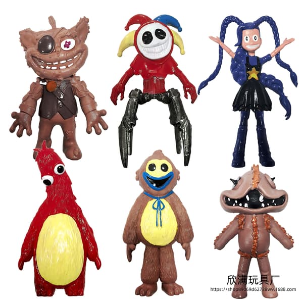 Poppy Playtime Actionfigur 3,5–4 tommer, samleobjekt figurmodel legetøj, mini udstillingsfigur til spilfans*4-tommer/6-pak* 4-inch/6-pack