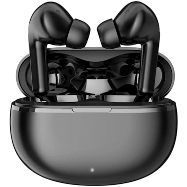 Bluetooth headset, trådløse hovedtelefoner, stereo touch-kontroller, silikone ørepropper i øret, sort