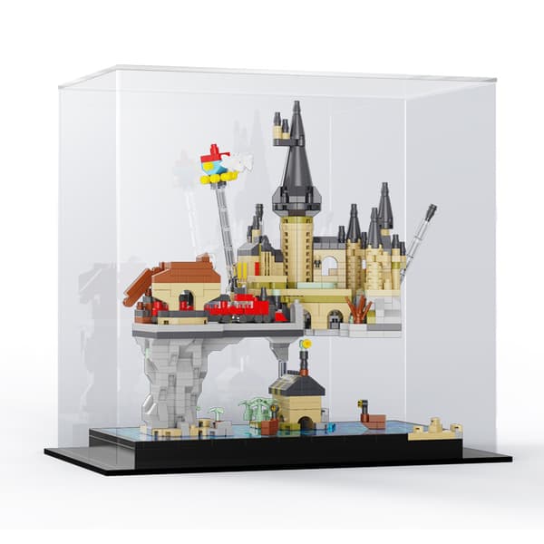 Hogwarts Magiska Slott Byggset med LED-lampor & Akryl Dammskydd, Samlarutställningsmodell - DIY Pusselgåva