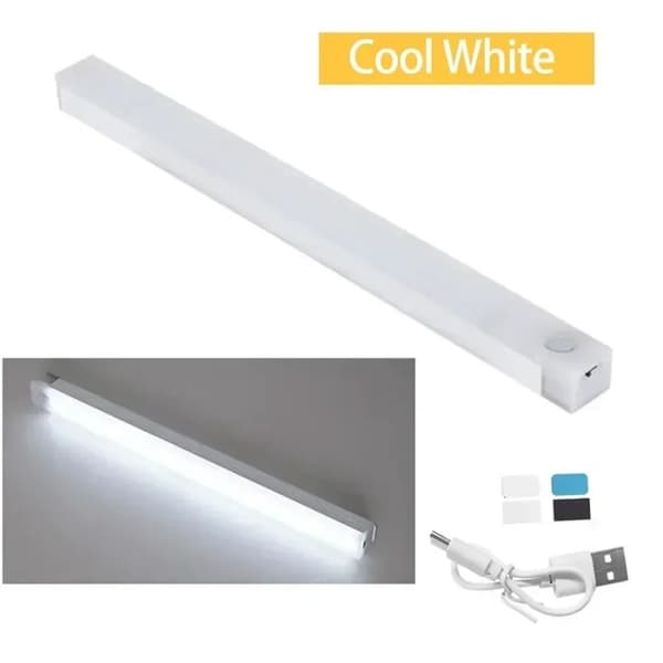 USB LED Rörelsesensor Ljuslist – Magnetisk Garderobsskåp Under Skåp Lampa*Vitt ljus*20CM White light 20CM