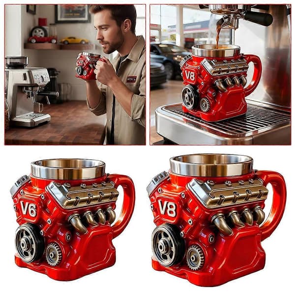 15oz Retro Motor Krus Stor Kapacitet Drikkekrus Gave til Kaffeelskere