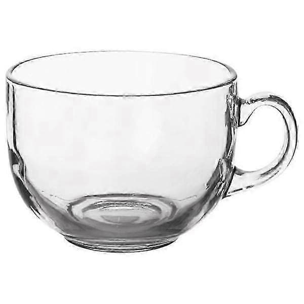 Stor 650 ml glaskrus med hank til varme og kolde drikke