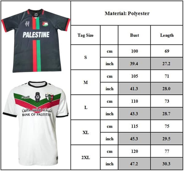 Palestina fotbollströja 2023/24 tröja hemma borta vit Vit-B Vit-B S Vit-B Vit-B{F2] White-B S